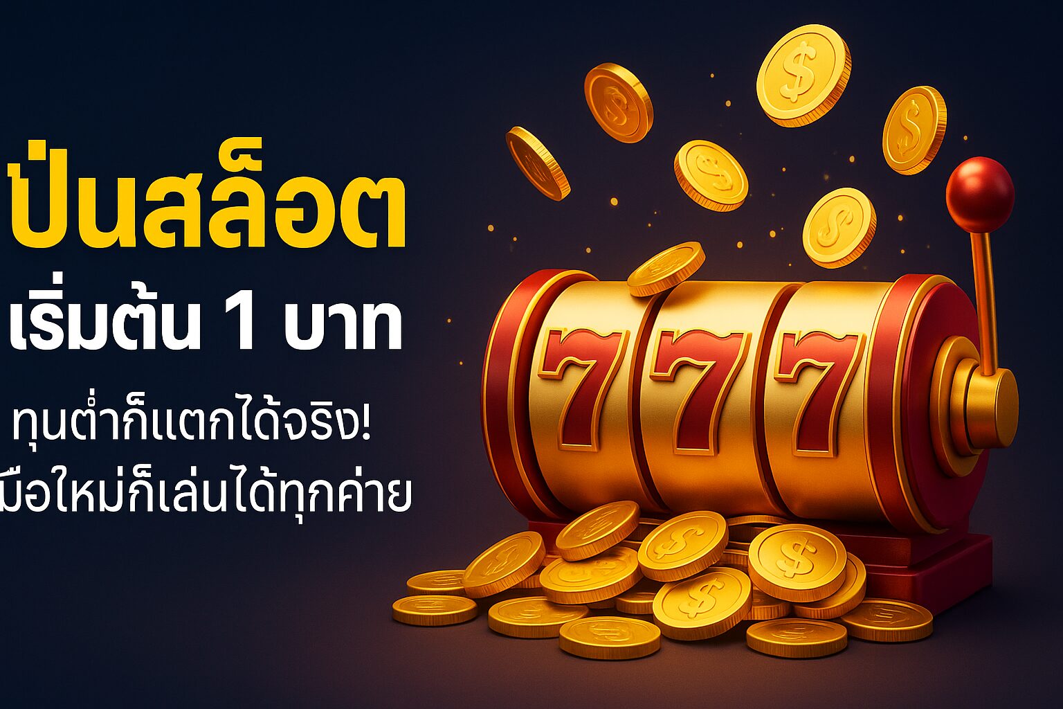 ปั่นสล็อตเริ่มต้น 1 บาท ทุนต่ำก็แตกได้จริง! มือใหม่ก็เล่นได้ทุกค่าย